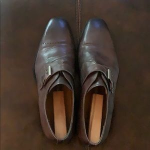 magnanni carey leather monk loafer